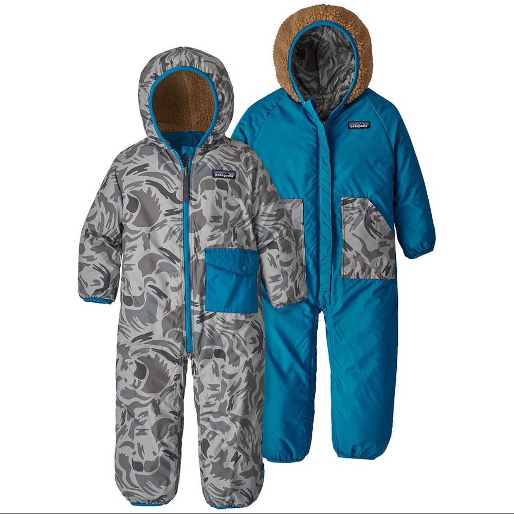 Brand NEW Patagonia Reversible Puff Ball Bunting Snowsuit Baby Sz 12-18 M